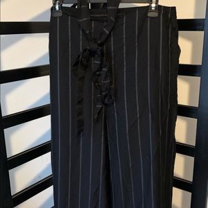 Plus size wide-leg striped belted pants!